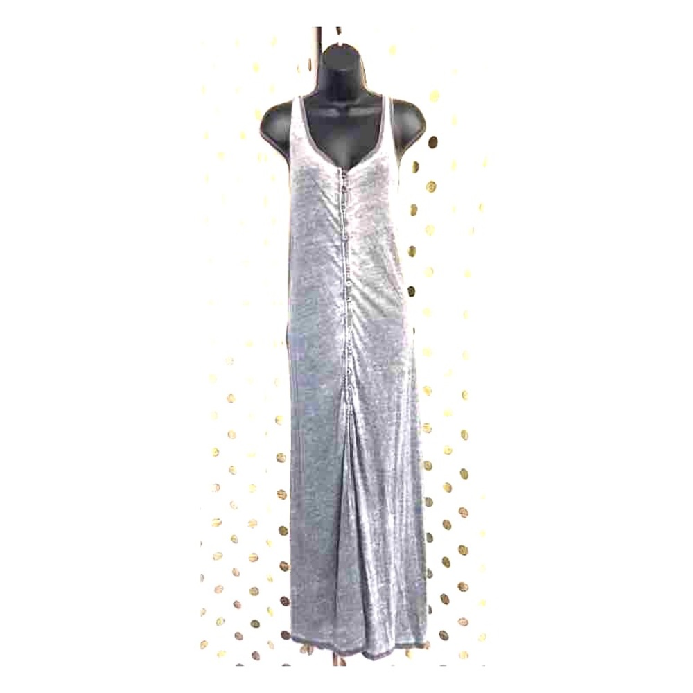XL grey burnout button down maxi dress